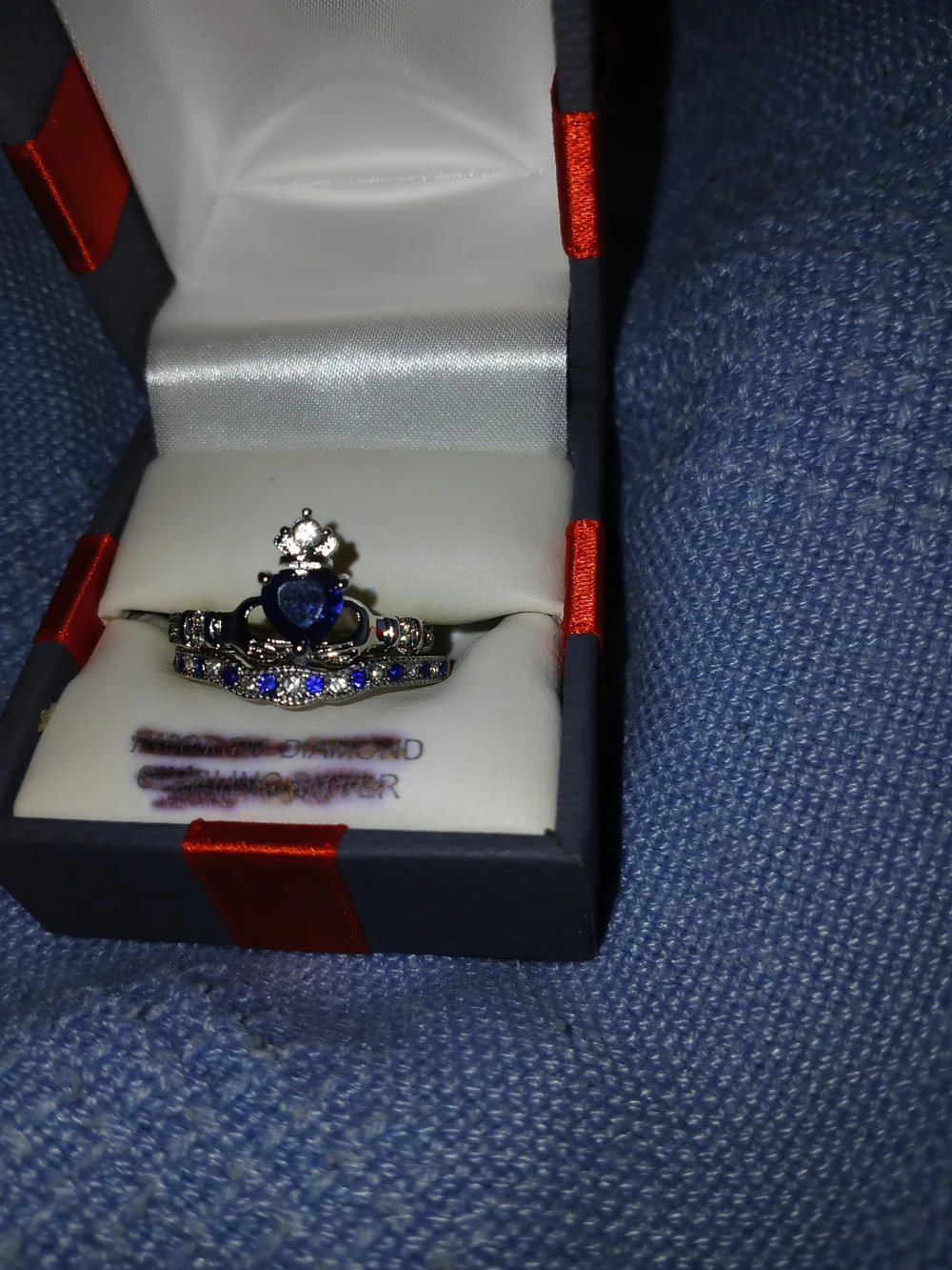 Blue Heart Sapphire Ring Stack - Women's Jewelry